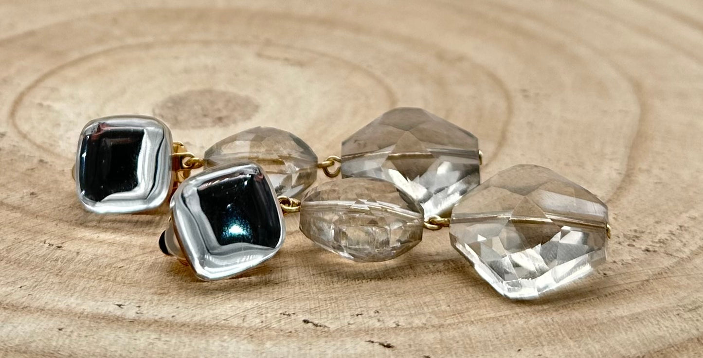 BOUCLES D'OREILLES ÉLÉMENTS SCINTILLANTS - Francine BRAMLI