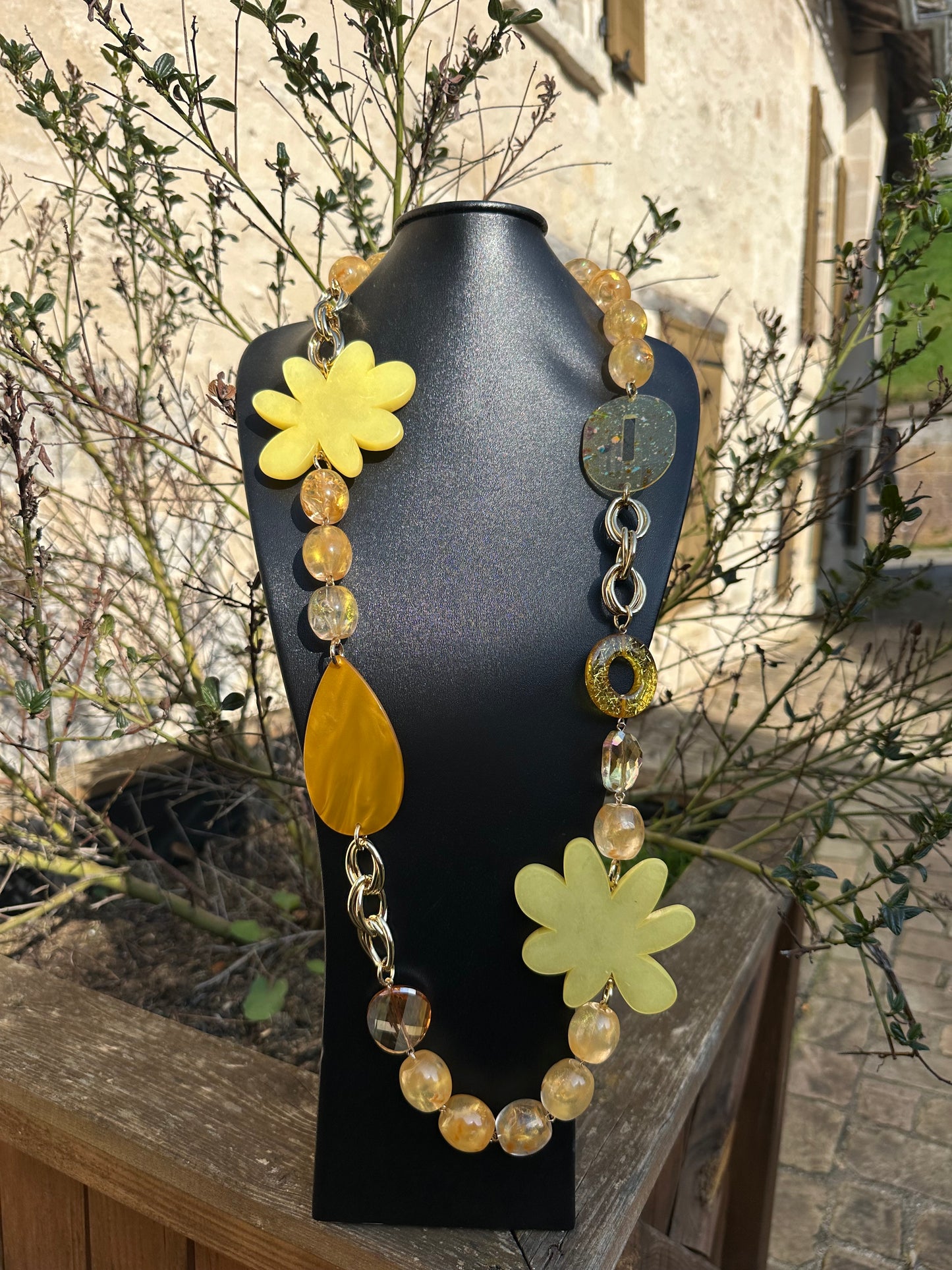 Collier sautoir perles fantaisie - Francine BRAMLI