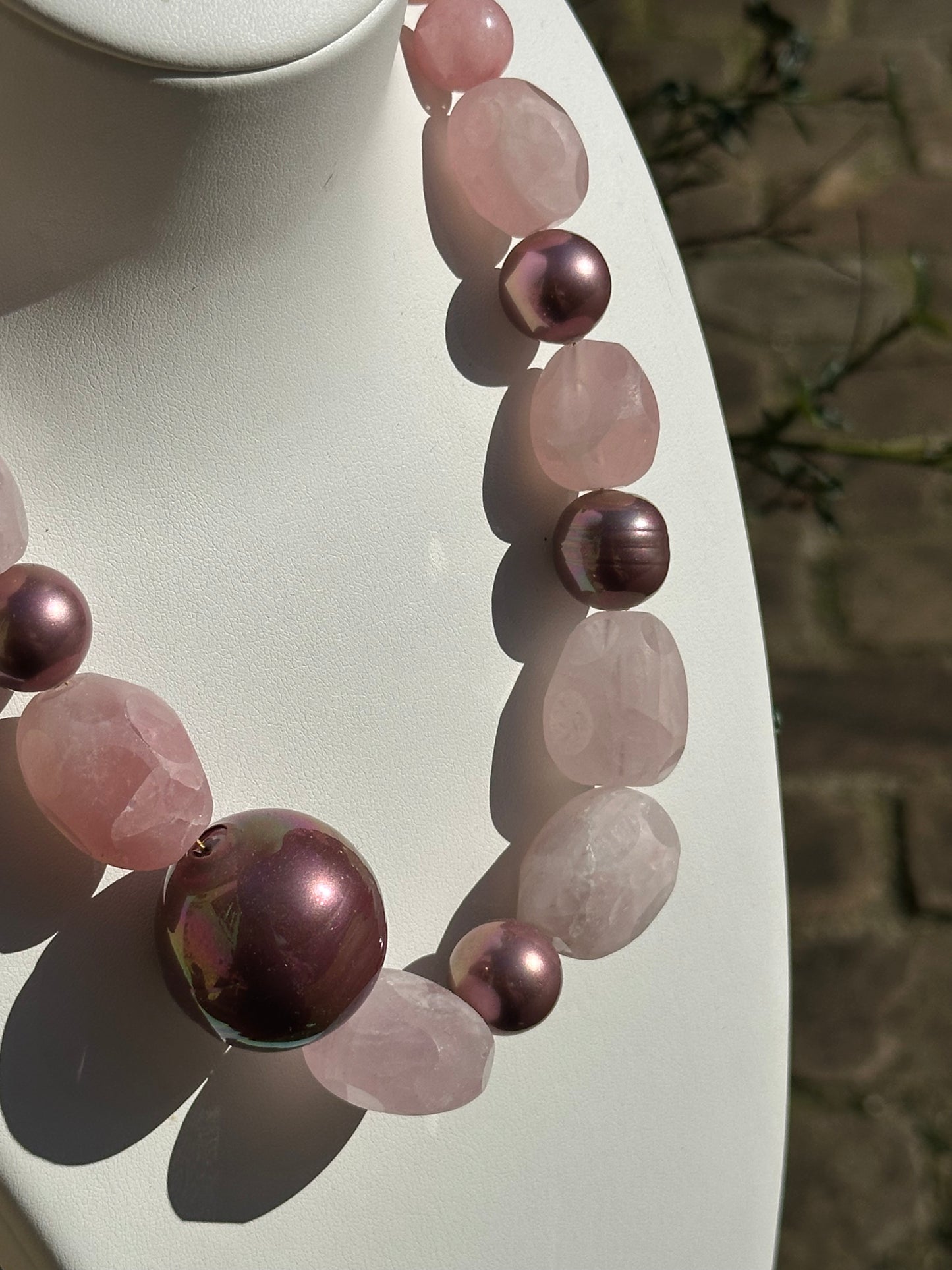 Collier rose pierres - Francine BRAMLI