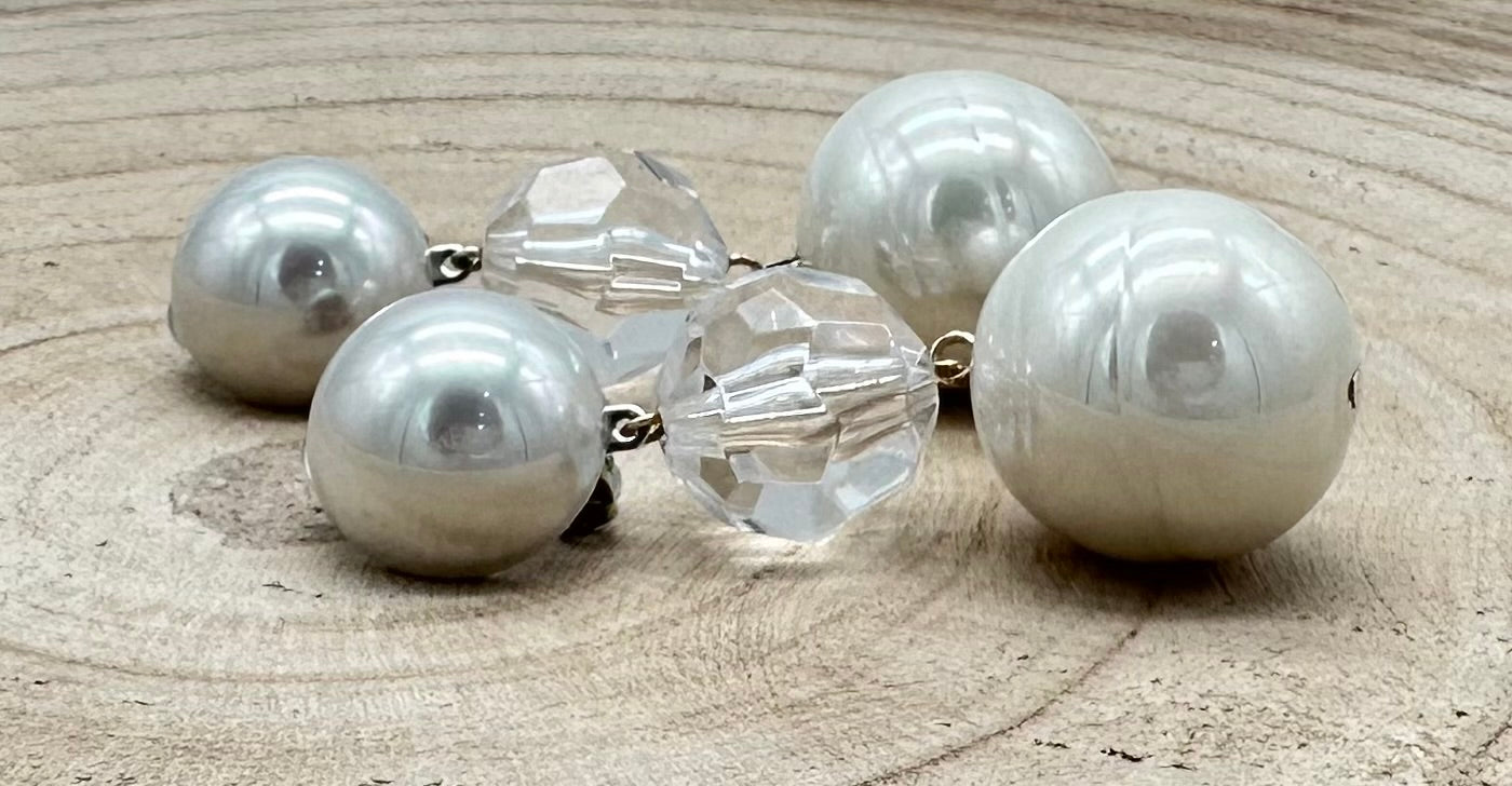 BOUCLES D'OREILLES ÉLÉMENTS SCINTILLANTS / PERLES - Francine BRAMLI