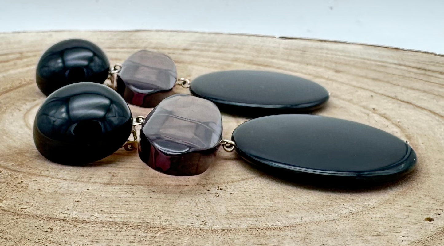 BOUCLES D'OREILLES NOIRE - Francine BRAMLI