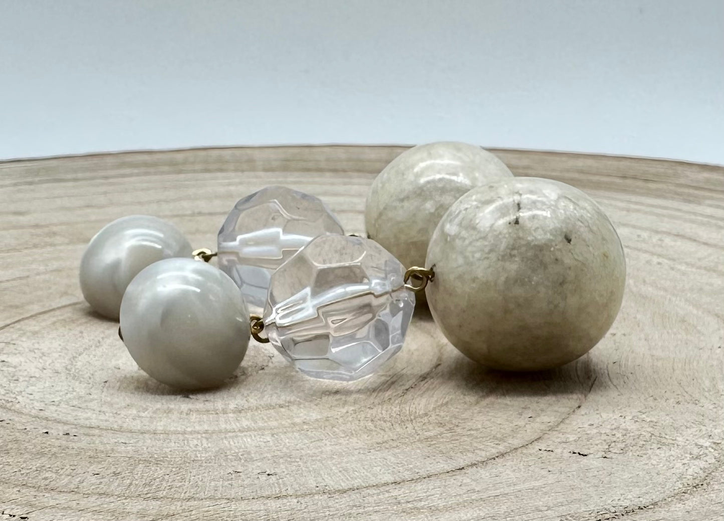 BOUCLES D'OREILLES ÉLÉMENTS SCINTILLANTS / PERLES - Francine BRAMLI