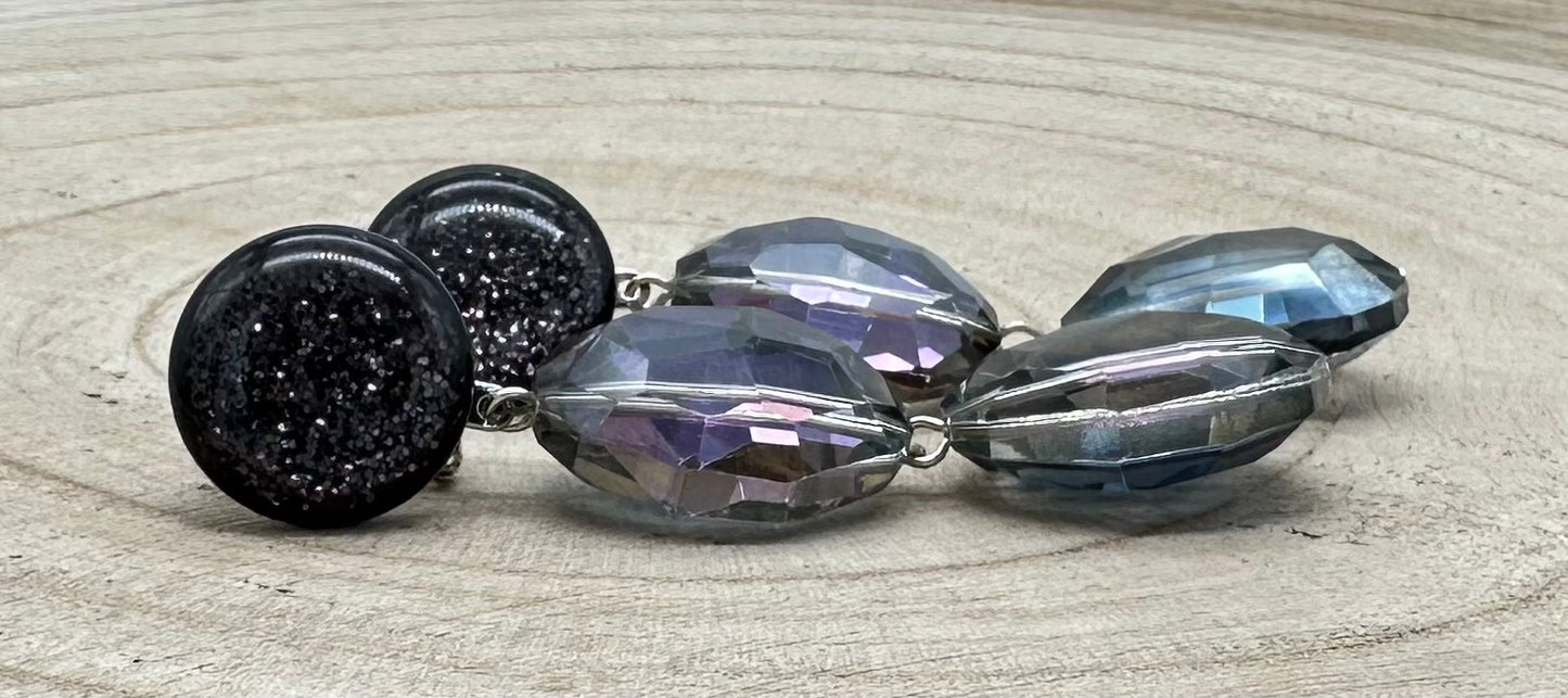 BOUCLES D'OREILLES ÉLÉMENTS SCINTILLANTS- Francine BRAMLI