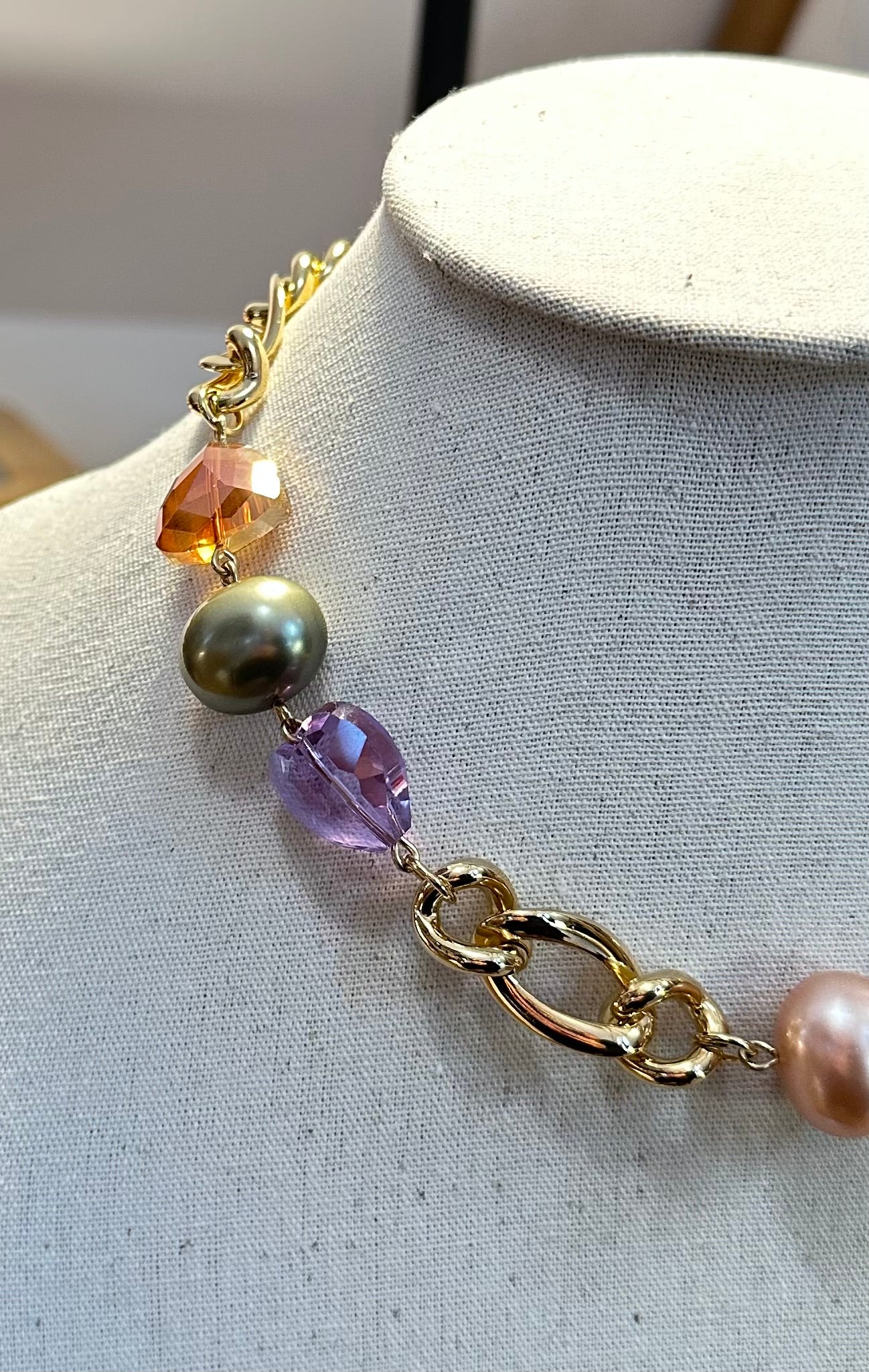 COLLIER CRISTAL / PERLES - Francine BRAMLI