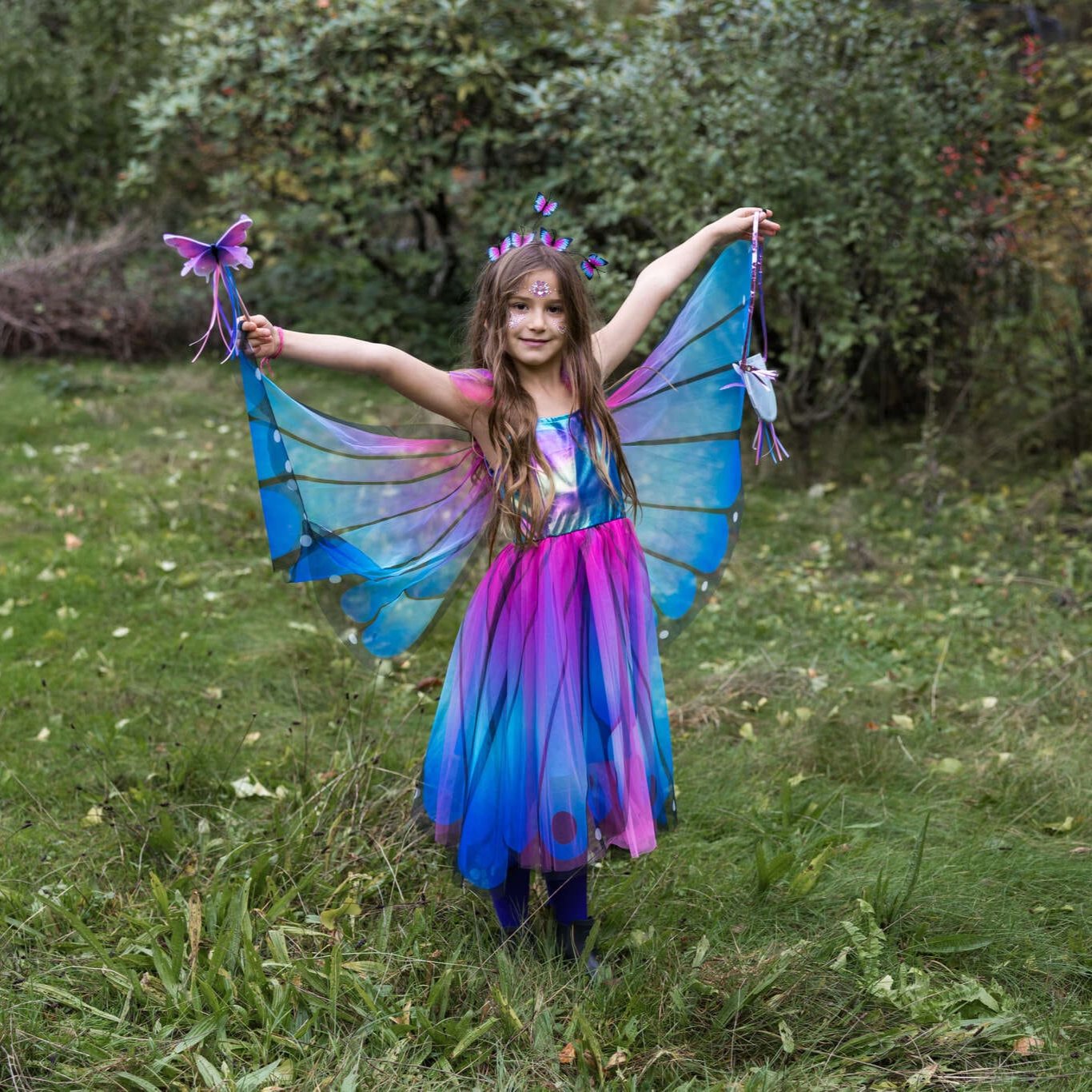 ROBE Papillon bleu avec ailes et bandeau