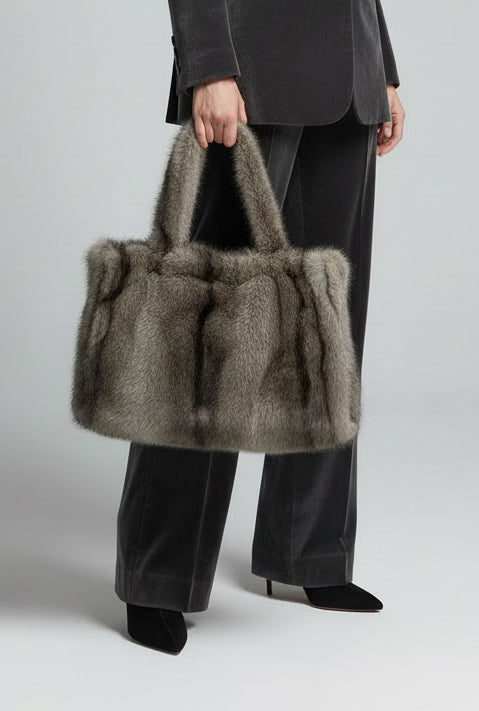 Sac cabas fausse fourrure