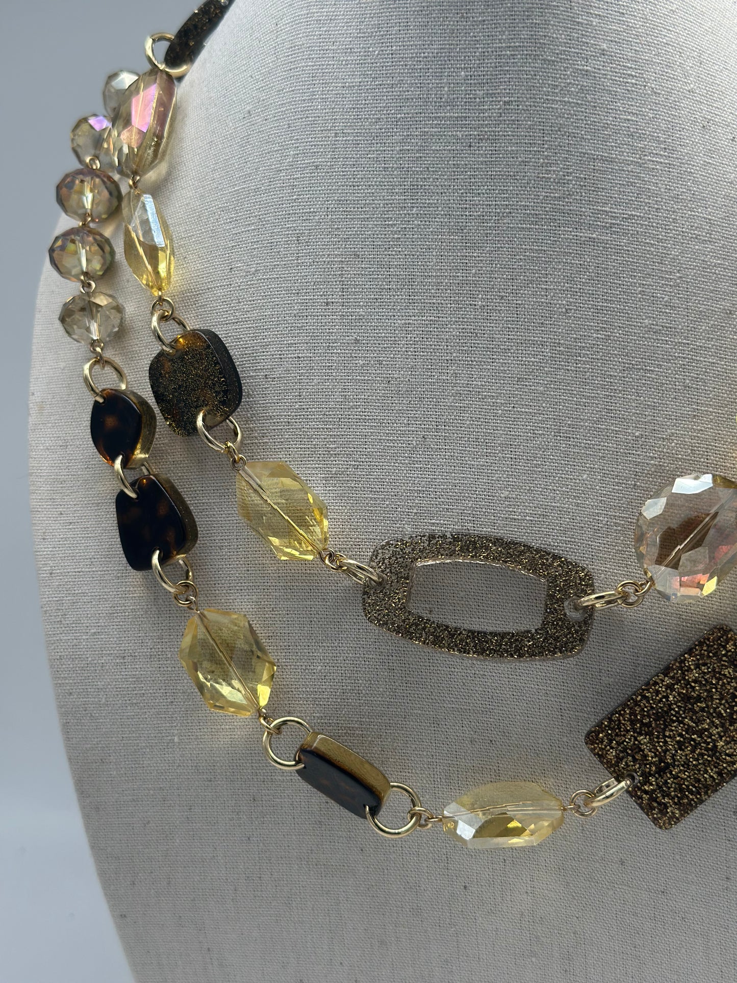 BOUCLES D'OREILLES Sautoir / collier éléments scintillants- Francine BRAMLI