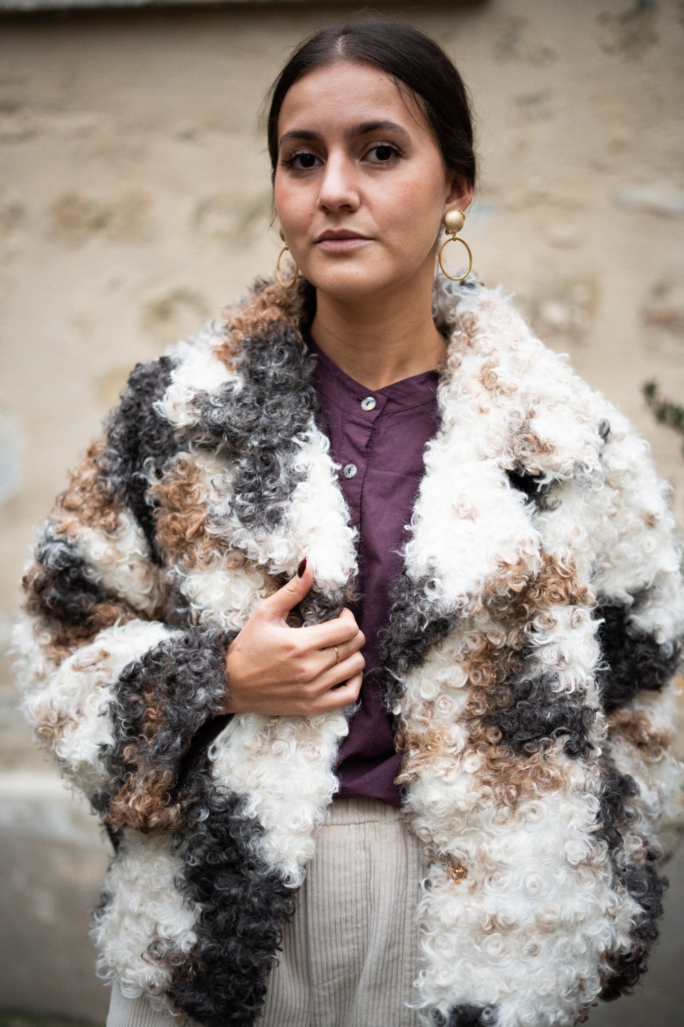 Veste sherpa vache