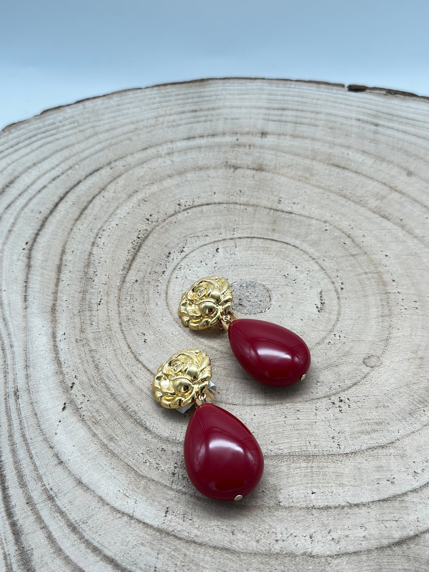 Boucles d’oreilles Cuba rouge- Francine BRAMLI