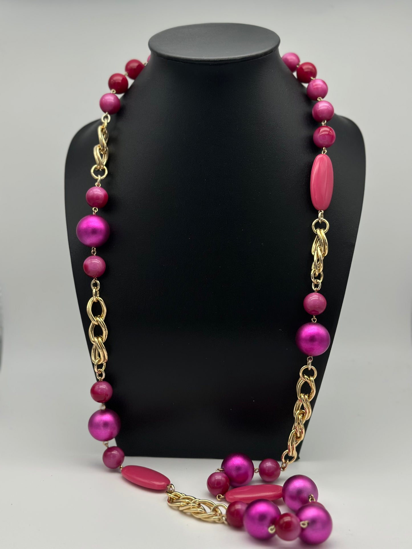 Collier / sautoir rose - Francine BRAMLI
