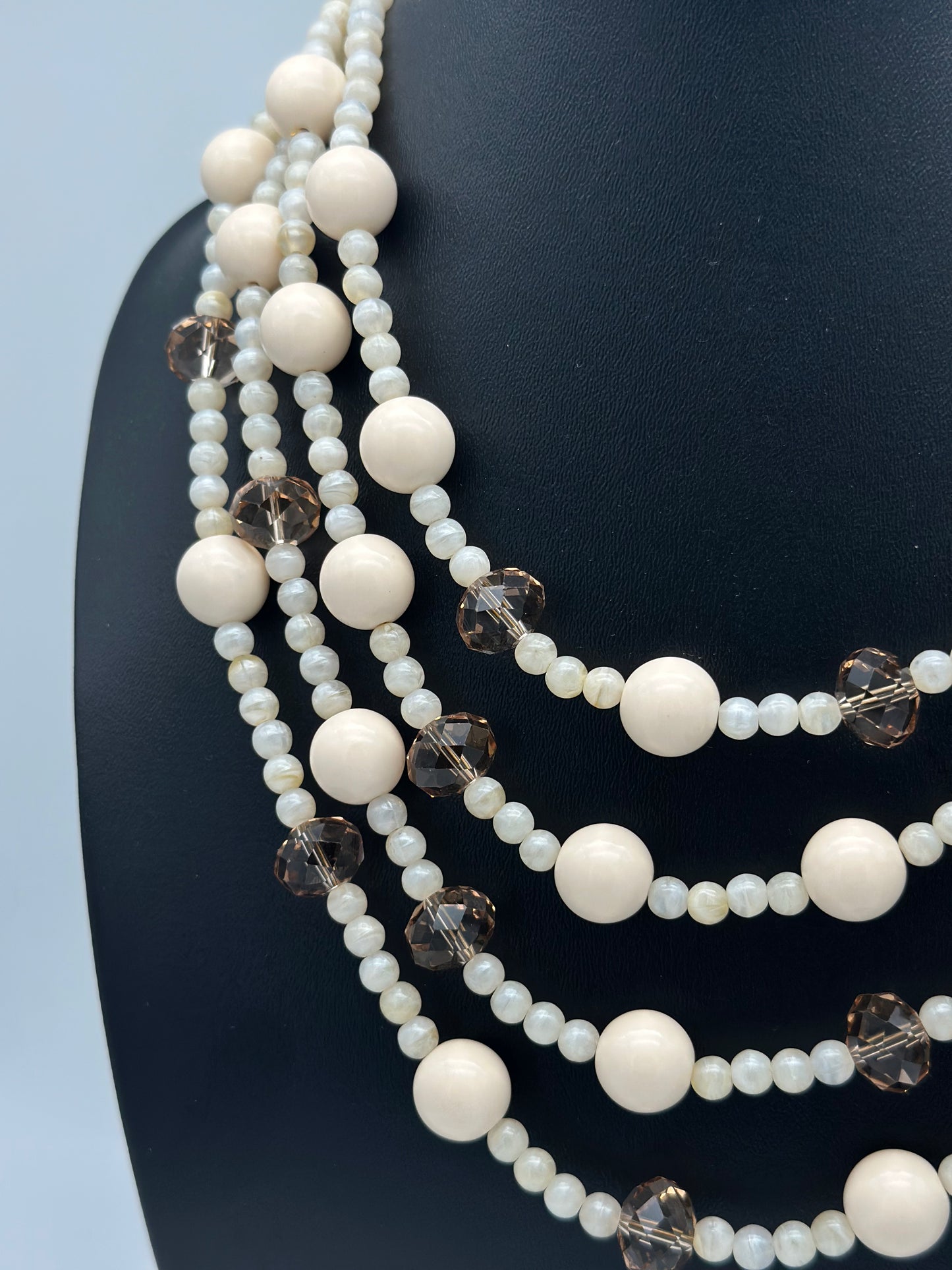 Collier 4 rangs éléments scintillants - Francine BRAMLI