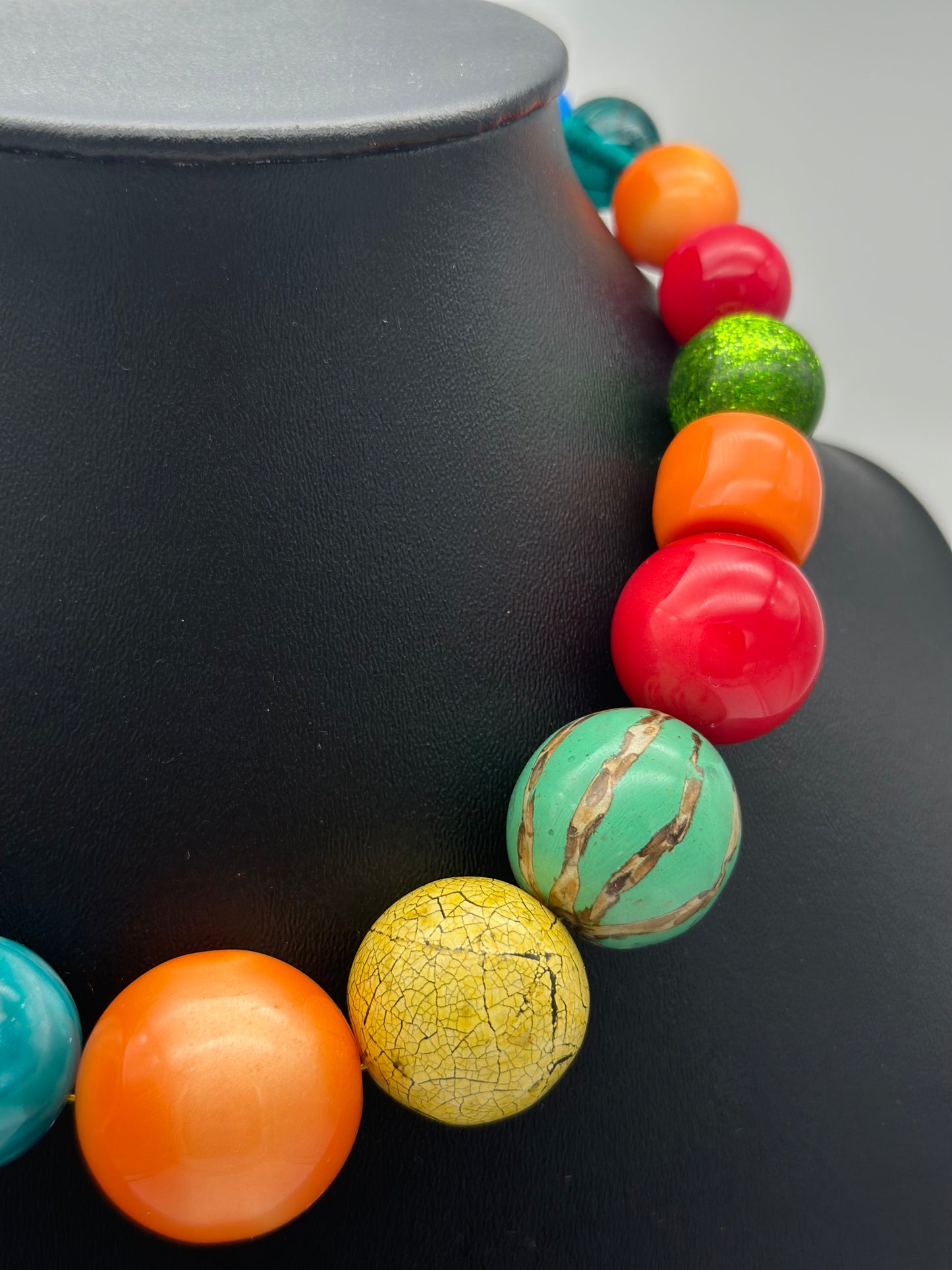 Collier multicolore perles fantaisies - Francine BRAMLI