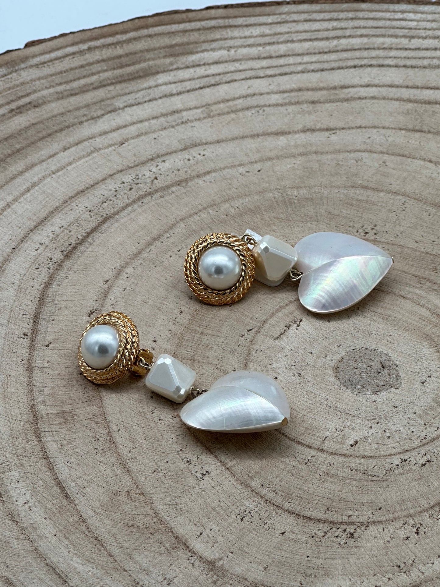 BOUCLES D'OREILLES PERLES CŒUR - Francine BRAMLI