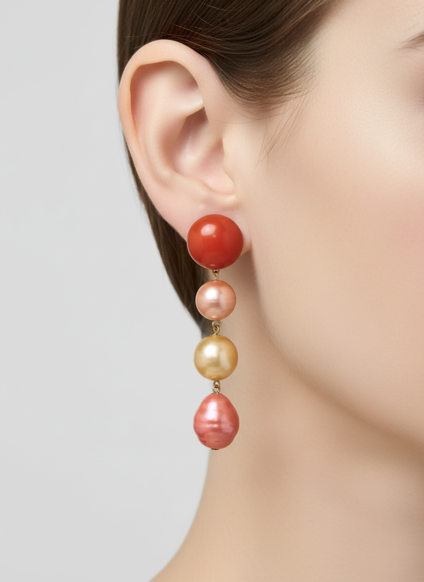 BOUCLES D’OREILLES PERLES DE MAJORQUE / FANTAISIE - Francine BRAMLI