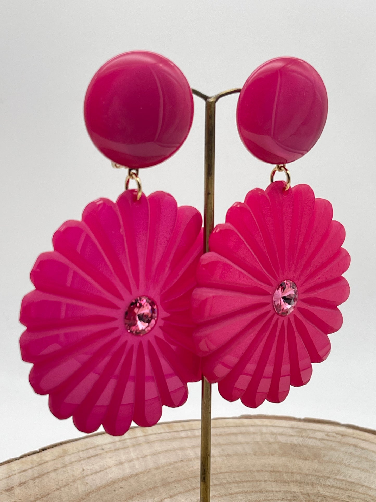PENSEE Boucles d'oreilles en résine végétale; Francine Bramli