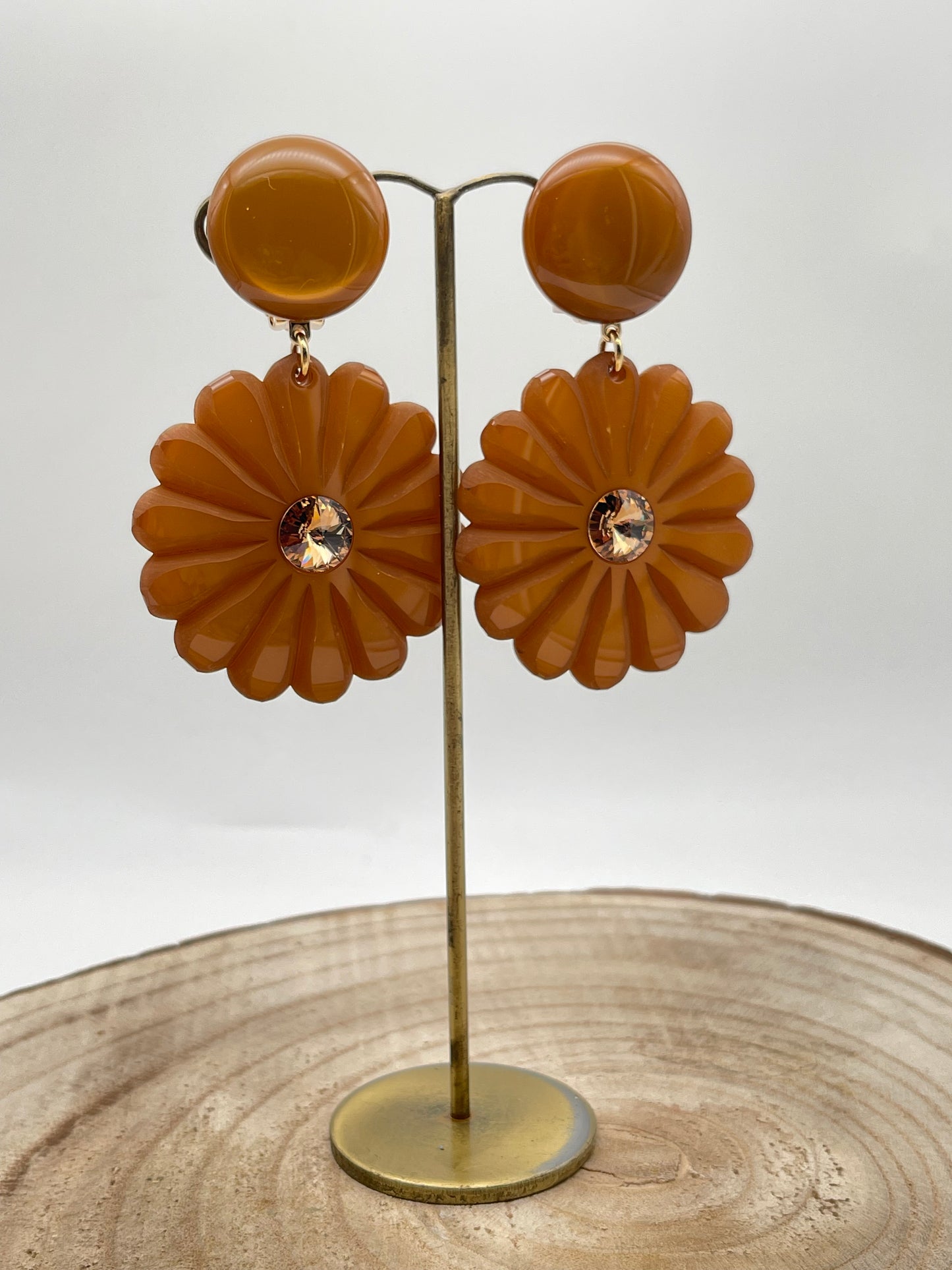 PENSEE Boucles d'oreilles en résine végétale; Francine Bramli