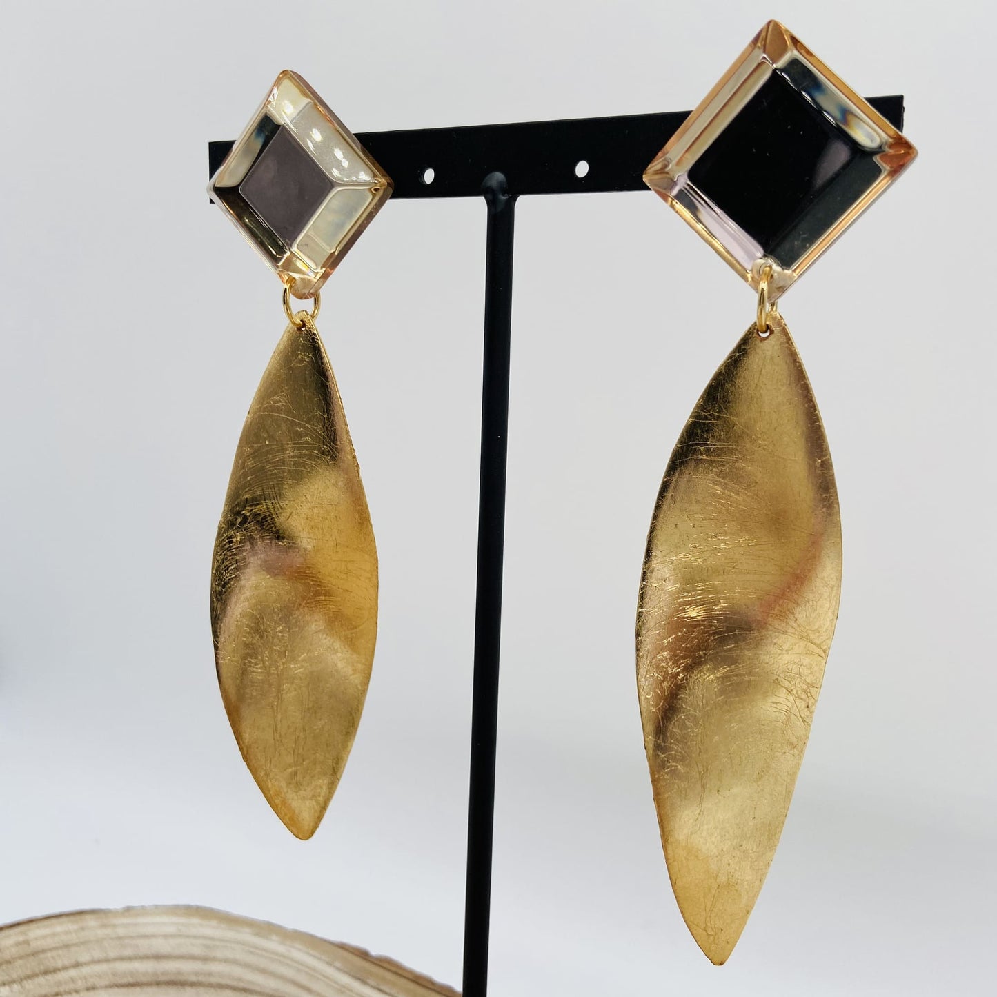 Boucles d'oreilles feuilles dorées - Francine BRAMLI