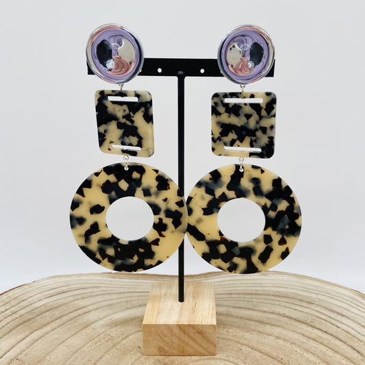 Boucles d'oreilles cabochon miroir - Francine BRAMLI