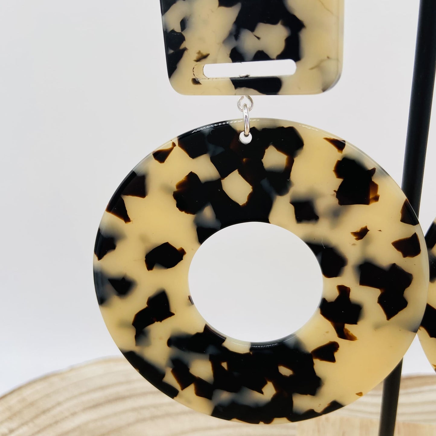 Boucles d'oreilles cabochon miroir - Francine BRAMLI