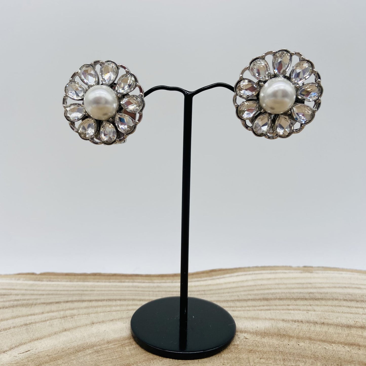 Boucles d'oreilles fleurs argentées - Francine BRAMLI