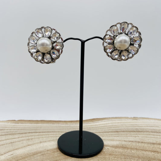 Boucles d'oreilles fleurs argentées - Francine BRAMLI