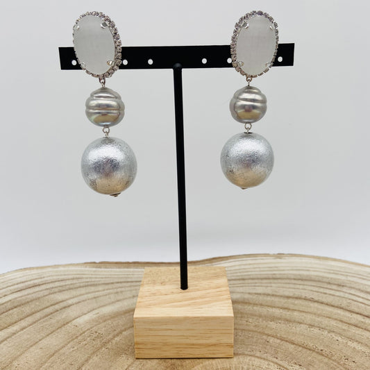 Boucles d'oreilles argentées - Francine BRAMLI