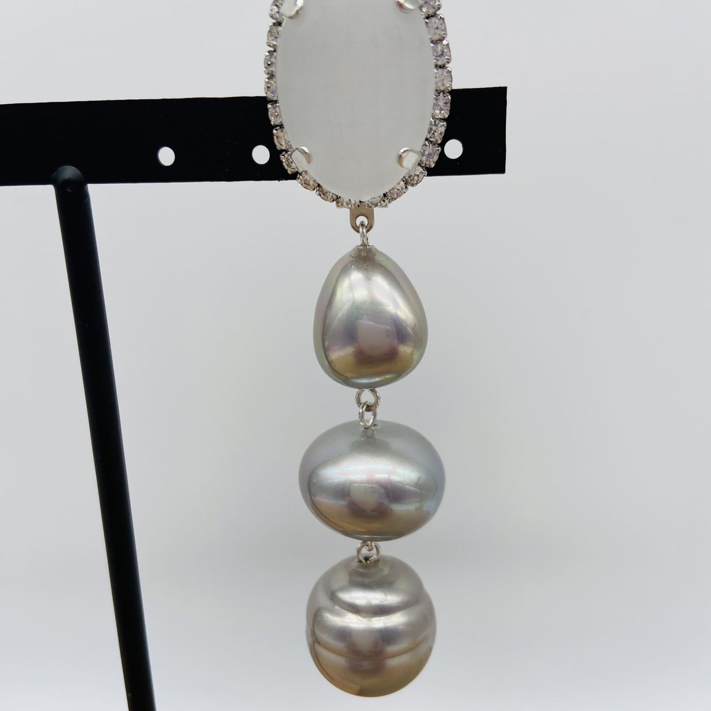 Boucles d'oreilles argentées et givrées - Francine BRAMLI