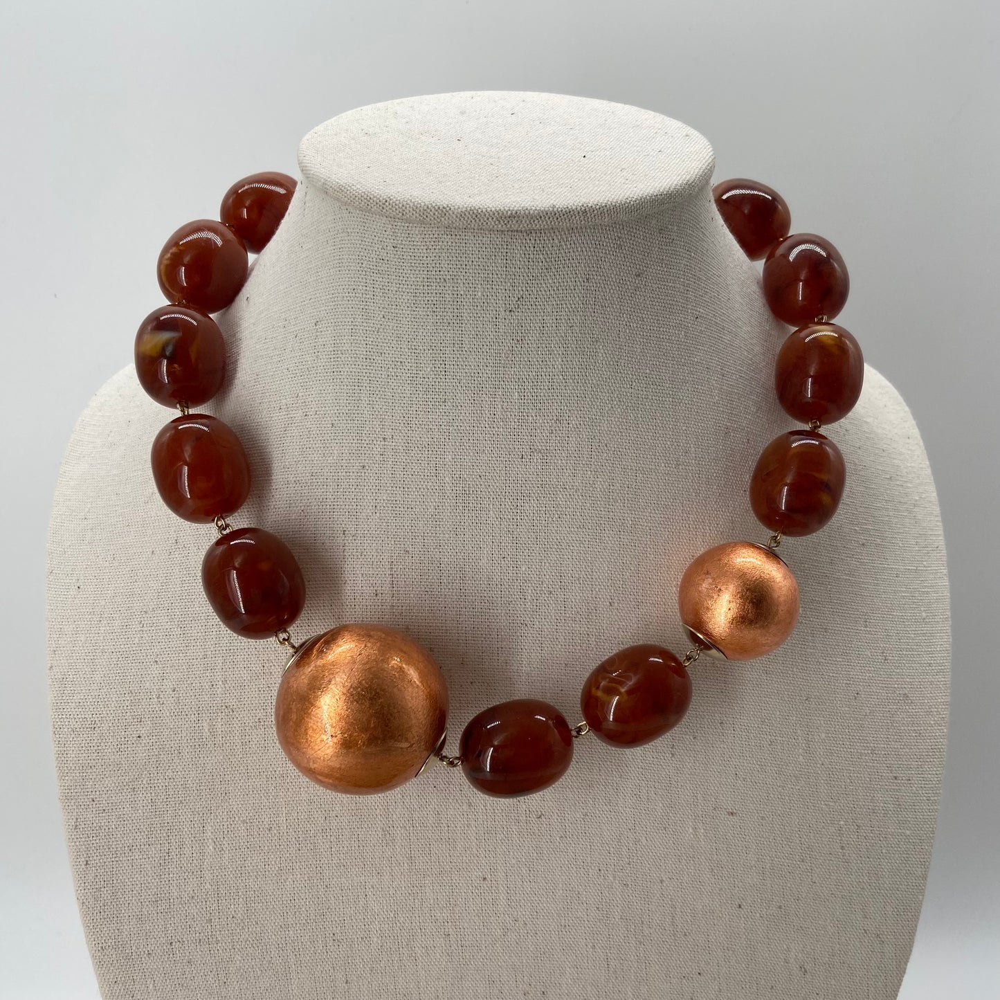 COLLIER PERLES nacré et marbré - Francine BRAMLI