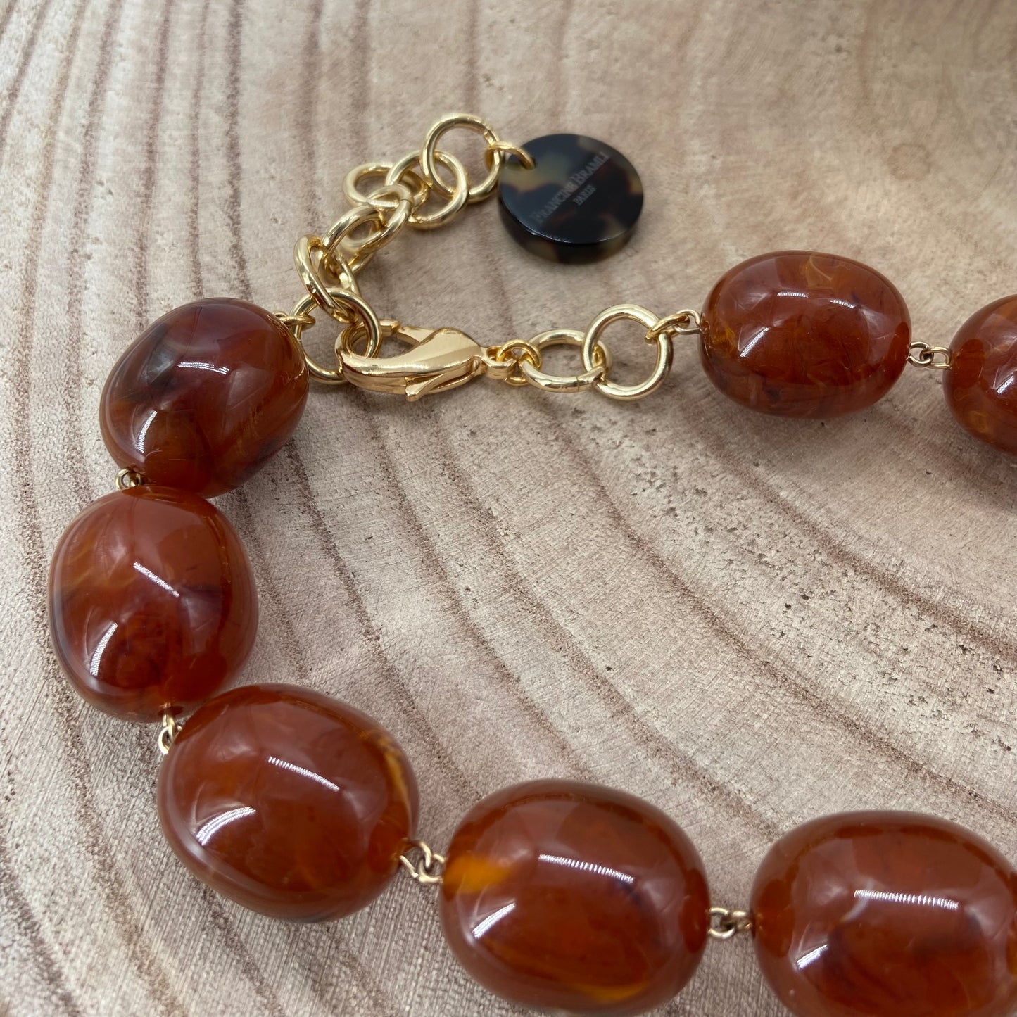 COLLIER PERLES nacré et marbré - Francine BRAMLI
