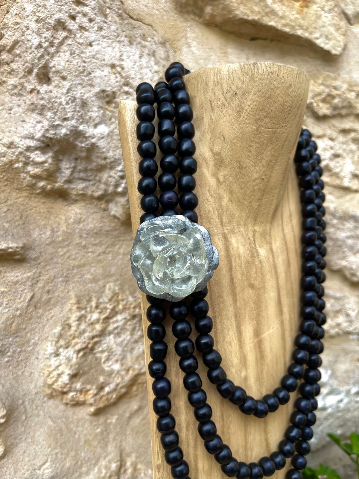Collier VIOLAIRE NOIR/ARGENT - Dominique Denaive