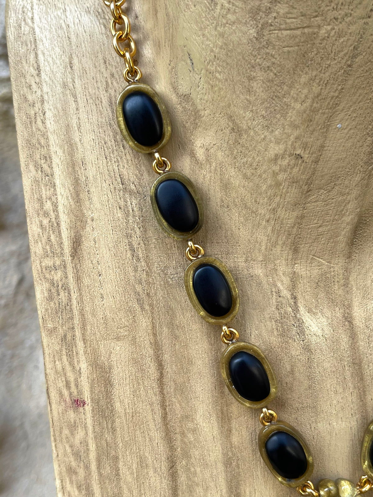 Collier SEYI NOIR/DORÉ - Dominique Devaine
