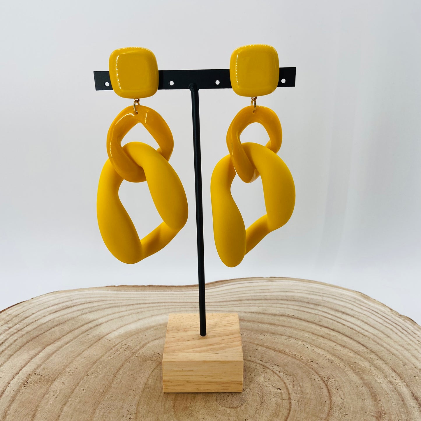 BOUCLES D'OREILLES Maillons moutardes - Francine BRAMLI