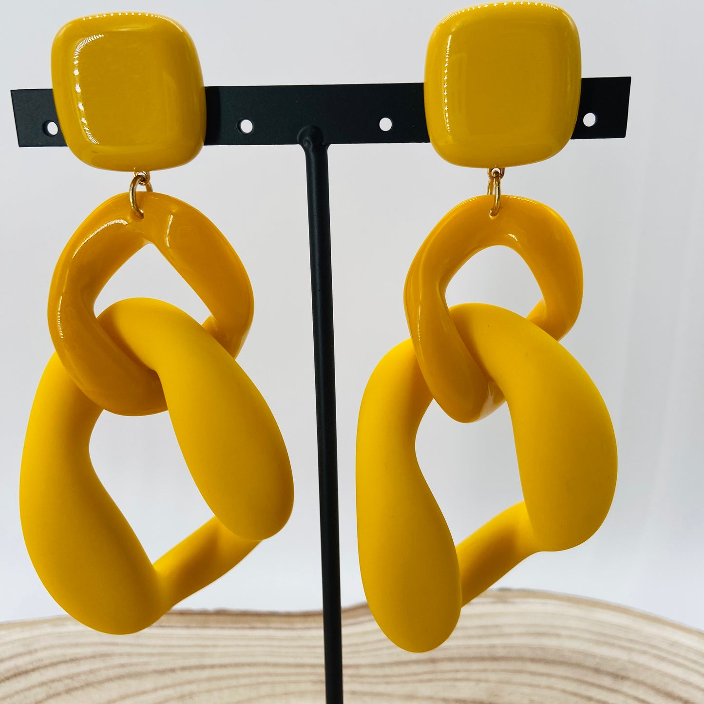 BOUCLES D'OREILLES Maillons moutardes - Francine BRAMLI