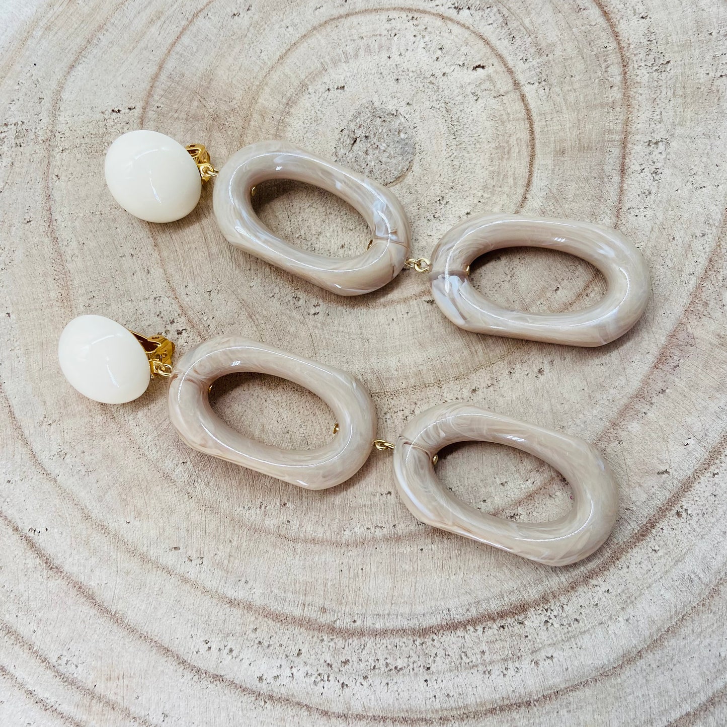 BOUCLES D'OREILLES double ovale - Francine BRAMLI