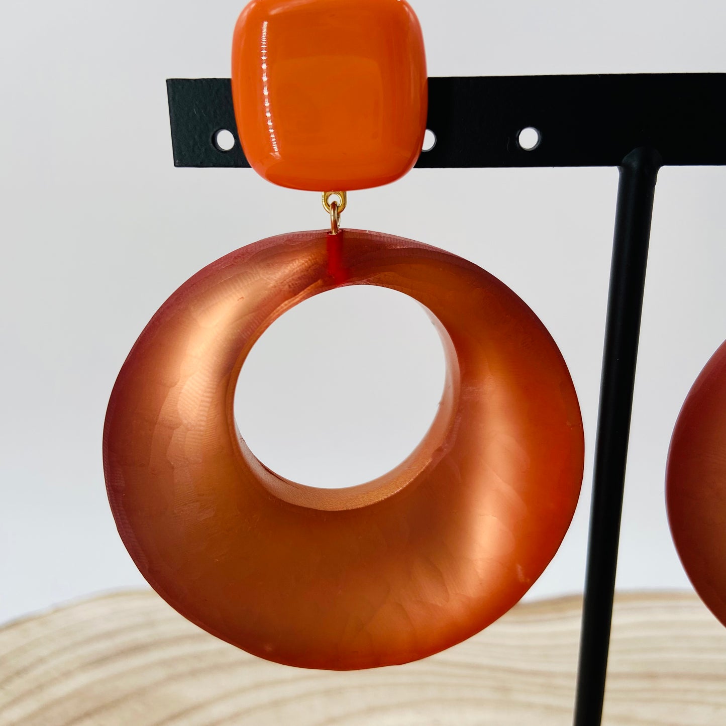 BOUCLES D'OREILLES créoles oranges - Francine BRAMLI