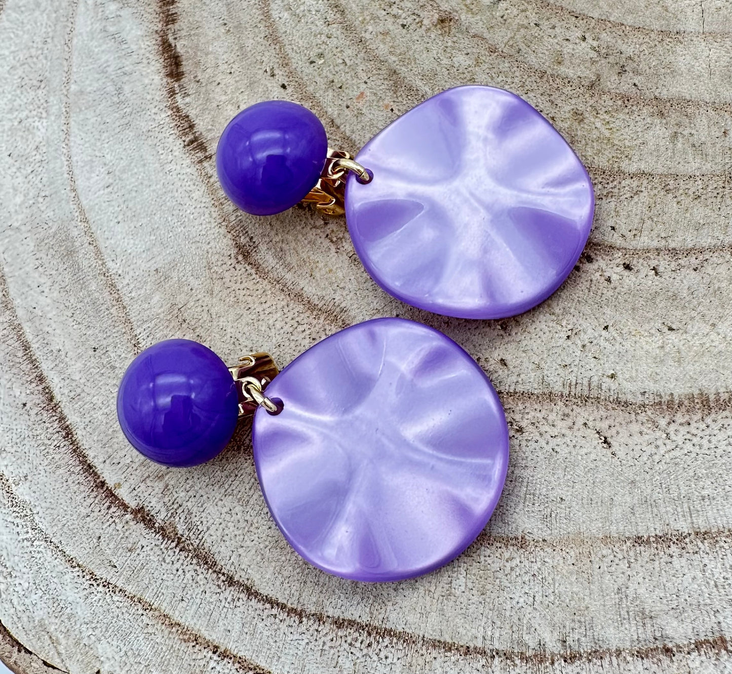 Boucles d'oreilles Vénus XS en résine végétale; Francine BRAMLI
