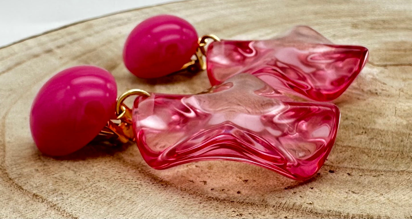 Boucles d'oreilles Vénus S en résine végétale; Francine BRAMLI