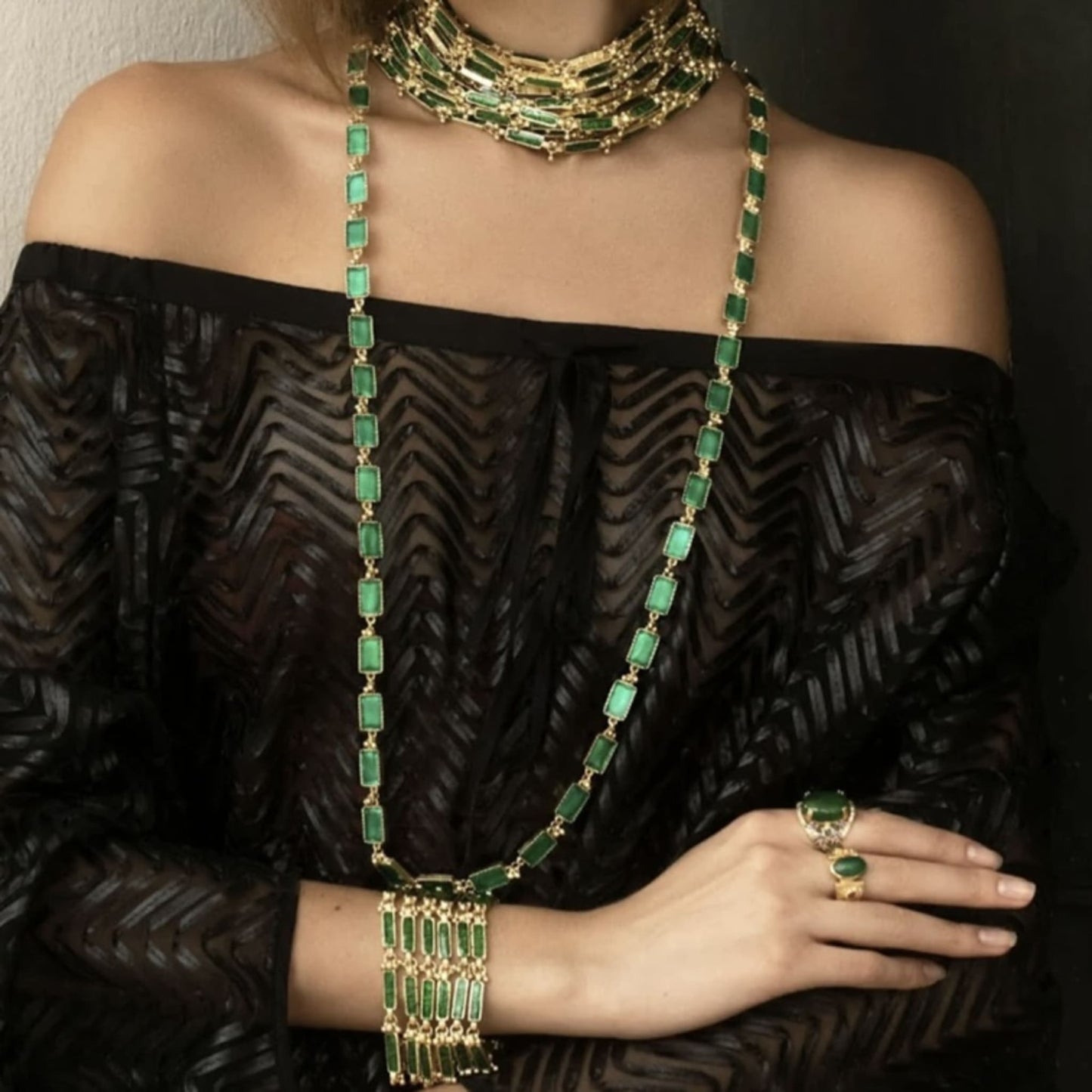 QUEEN OF LIGHT - Collier en laiton Vert