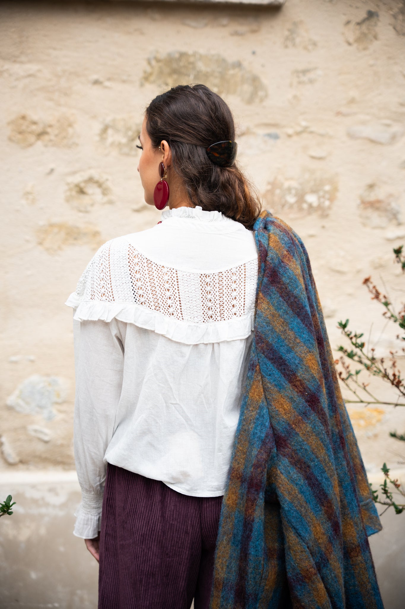 Chemisier volant dentelle