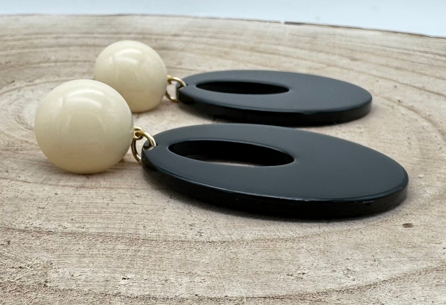 BOUCLES D'OREILLES NOIRE - Francine BRAMLI