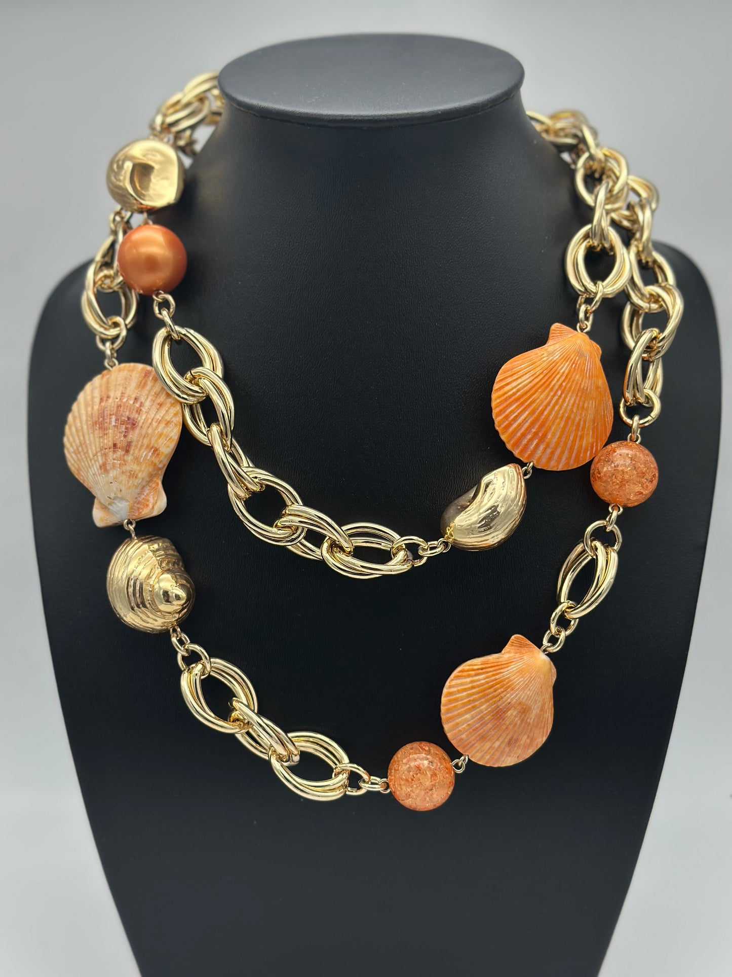 Collier coquillages 2 rangs - Francine BRAMLI