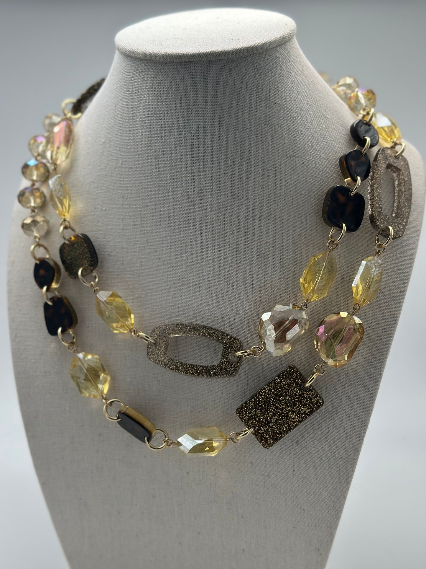 BOUCLES D'OREILLES Sautoir / collier éléments scintillants- Francine BRAMLI