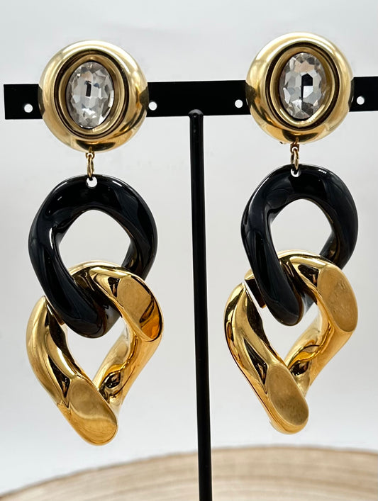 BOUCLES D'OREILLES ÉLÉMENTS SCINTILLANTS / MAILLONS - Francine BRAMLI