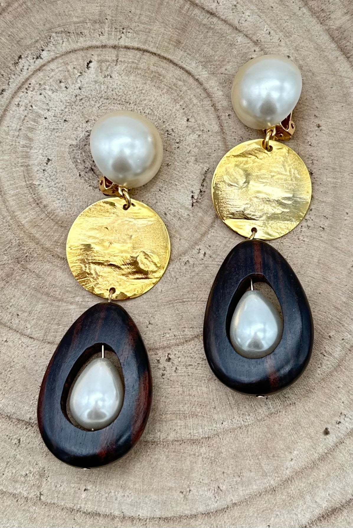 BOUCLES D'OREILLES PERLES - Francine BRAMLI