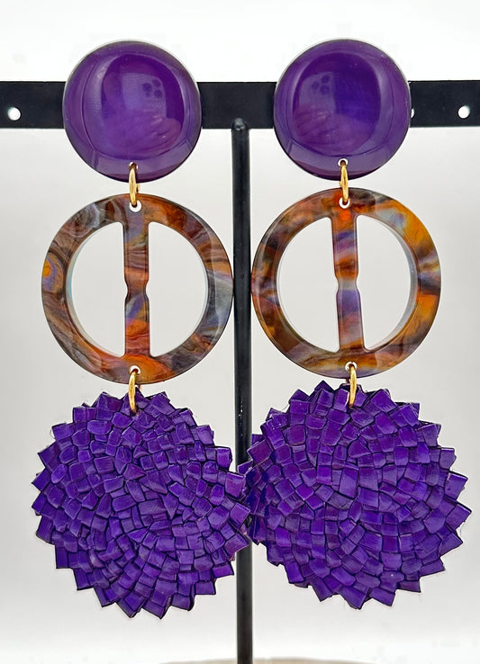 BOUCLES D'OREILLES VIOLETTE - Francine BRAMLI