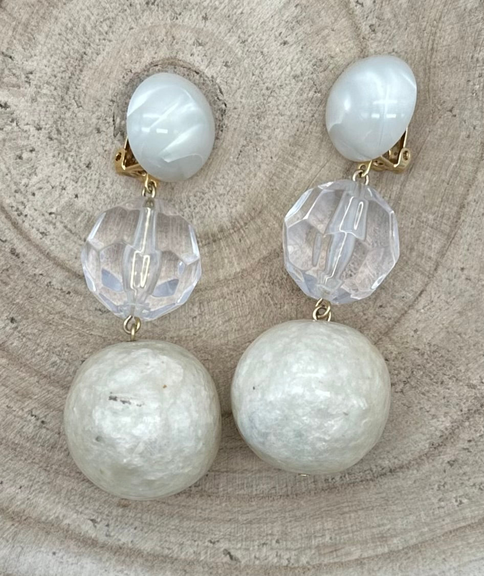 BOUCLES D'OREILLES ÉLÉMENTS SCINTILLANTS / PERLES - Francine BRAMLI