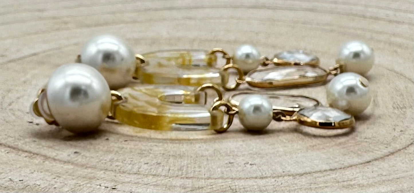 BOUCLES D'OREILLES ÉLÉMENTS SCINTILLANTS / PERLES - Francine BRAMLI