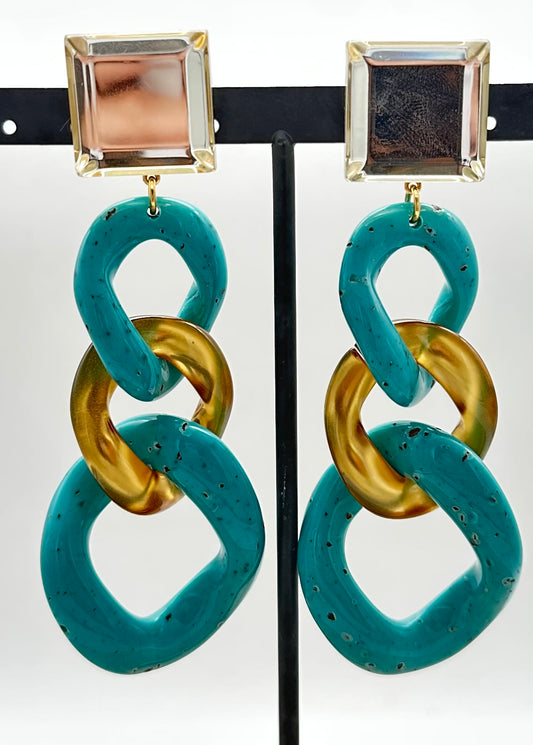 BOUCLES D'OREILLES TURQUOISE - Francine BRAMLI