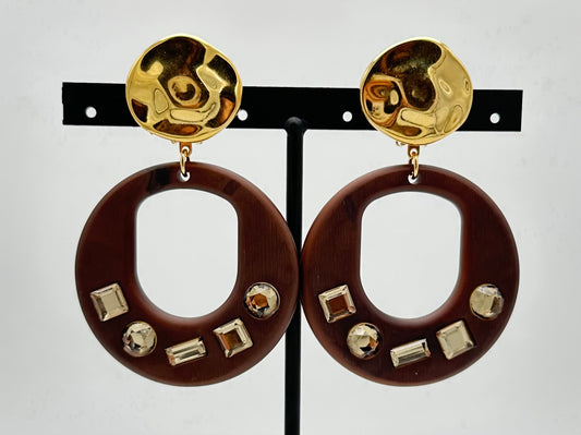 BOUCLES D'OREILLES ÉLÉMENTS SCINTILLANTS -  Francine BRAMLI