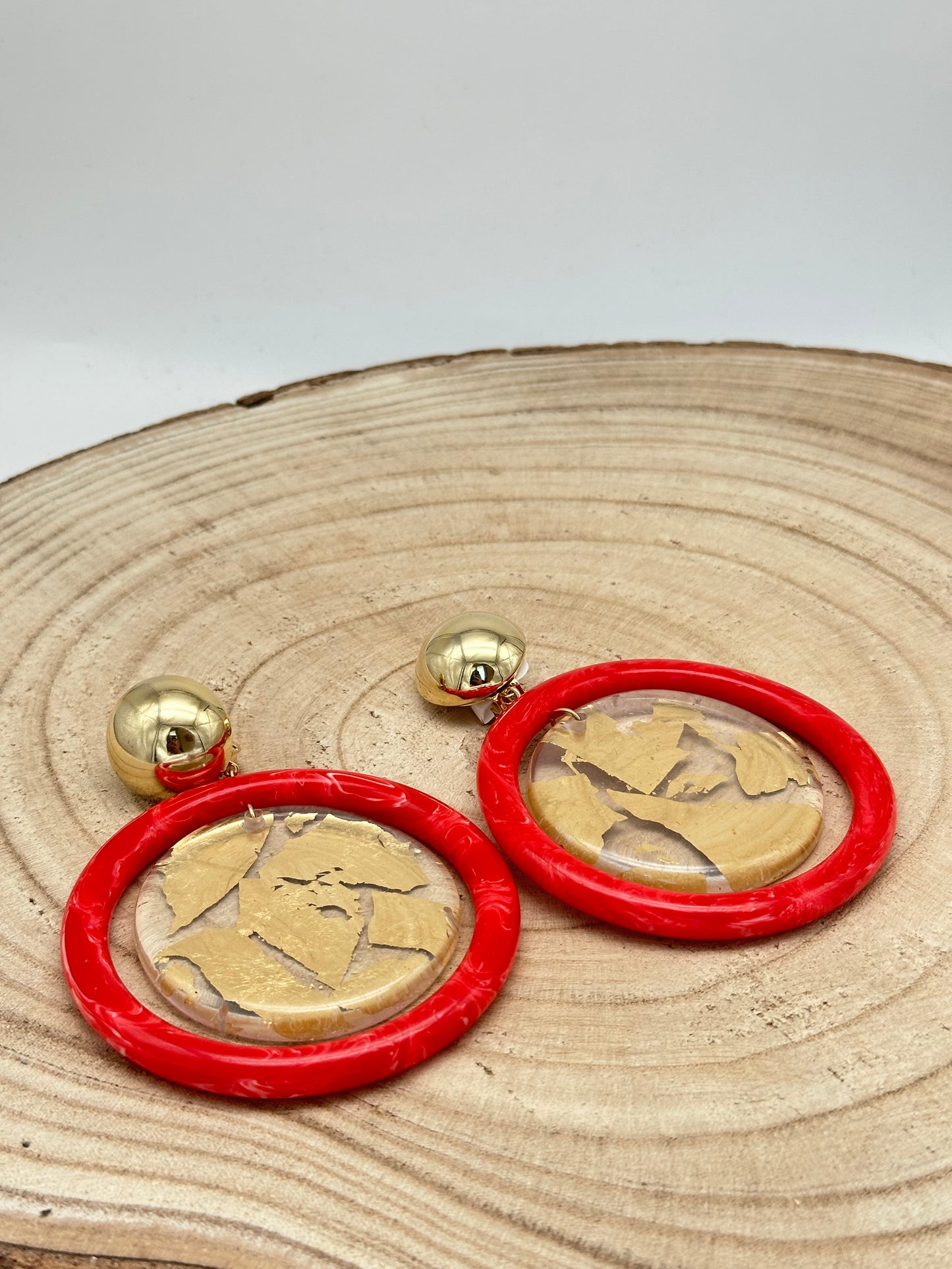 Boucles d’oreilles plaque - Francine BRAMLI